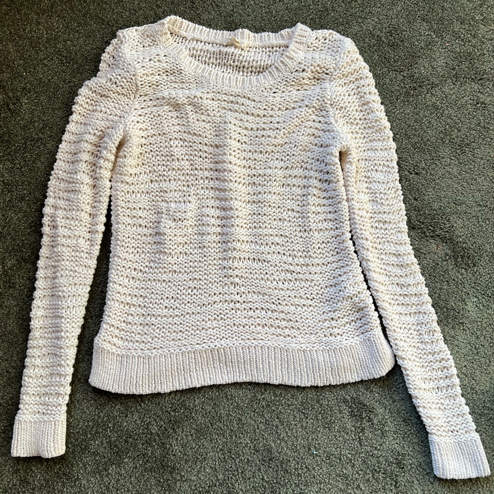 Eileen fisher cream netted sweater XXS